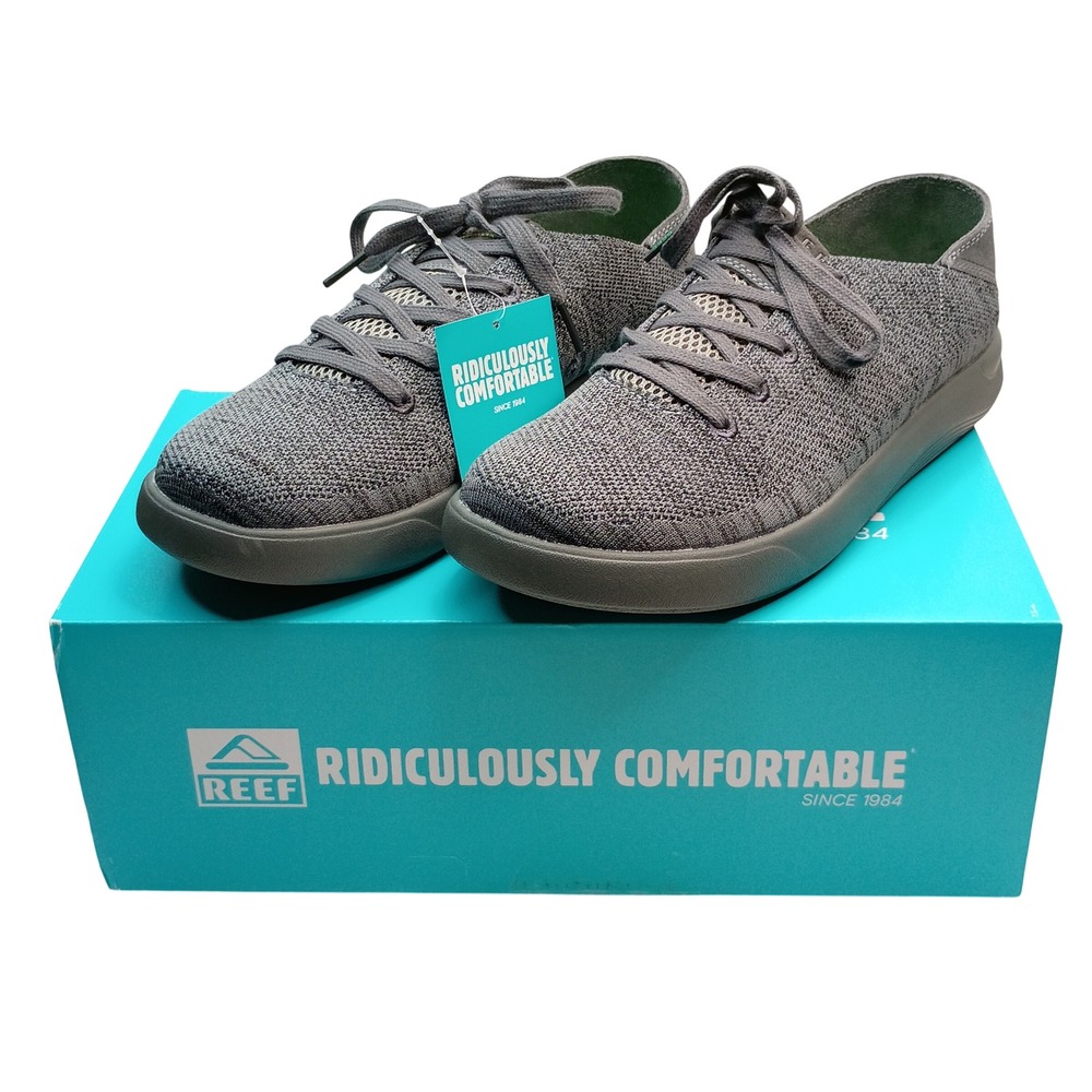 Reef Swellsole Neptune Men Size 12 Raven Grey Knit Sneakers CJ6018